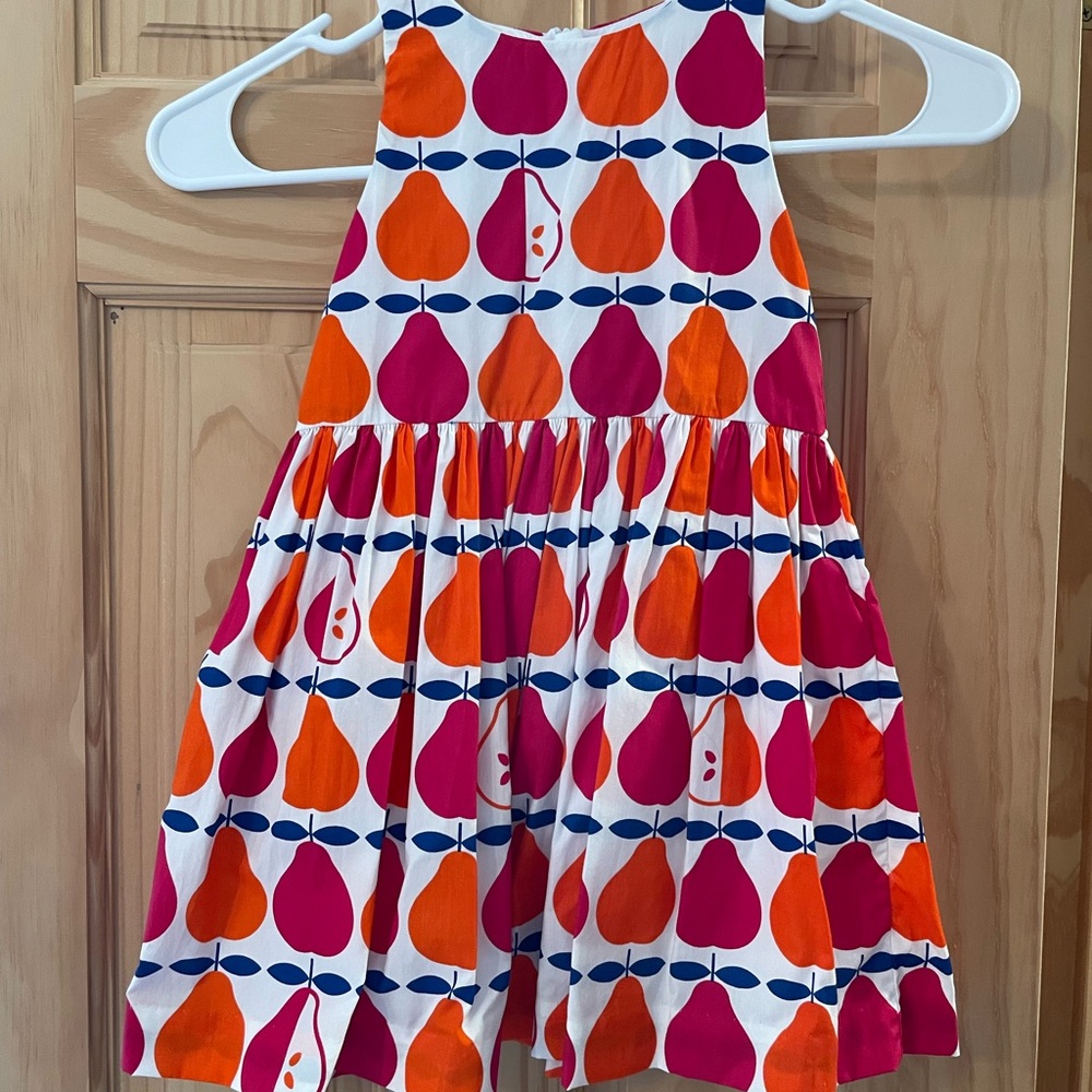 Jacadi Paris Colorful Pear Print Dress size 3 NWT